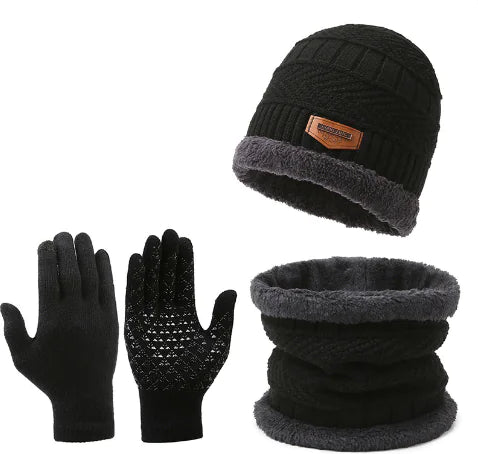 Winter Scarf Gloves Three-piece Set